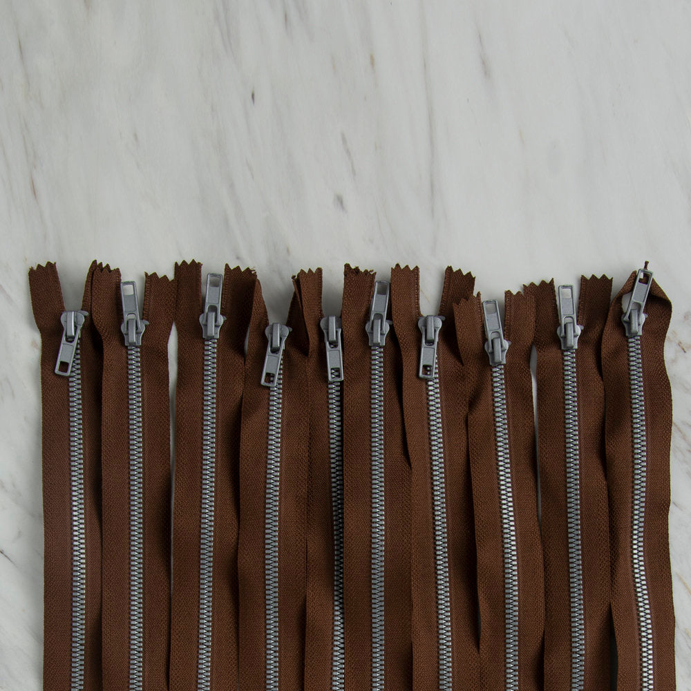 Loren 10 adet 35 Cm Kahverengi Separe Kemik Fermuar